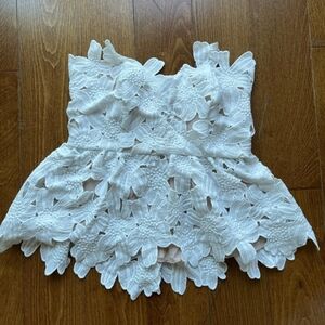 White Stone Cold Fox Eyelet Top